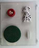 Dalmatian, dog dish w/ bones, rug, & triangle supp. AO123