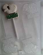 Cute sheep standing on "HUMBUG" Lollipop C038