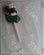 Three cute bears stuffed in a Christmas stocking Lollipop C054