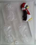 Cute penguin facing to side w/ Santa cap Lollipop C061