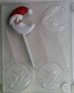 Crescent moon face decorated as Santa Lollipop C075