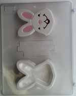 Cute smiling bunny face lid & bottom E093