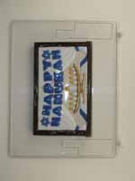 HAPPY HANUKAH banner, w/ menorah in window J034