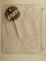 Kleig light w/ word LIGHTS on round background LCA013