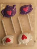 Tea Pot And Tea Cup Lollipop With Hearts V262