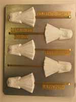 Small Royal Wedding  Dress Chocolate Lollipop Candy Mold W077